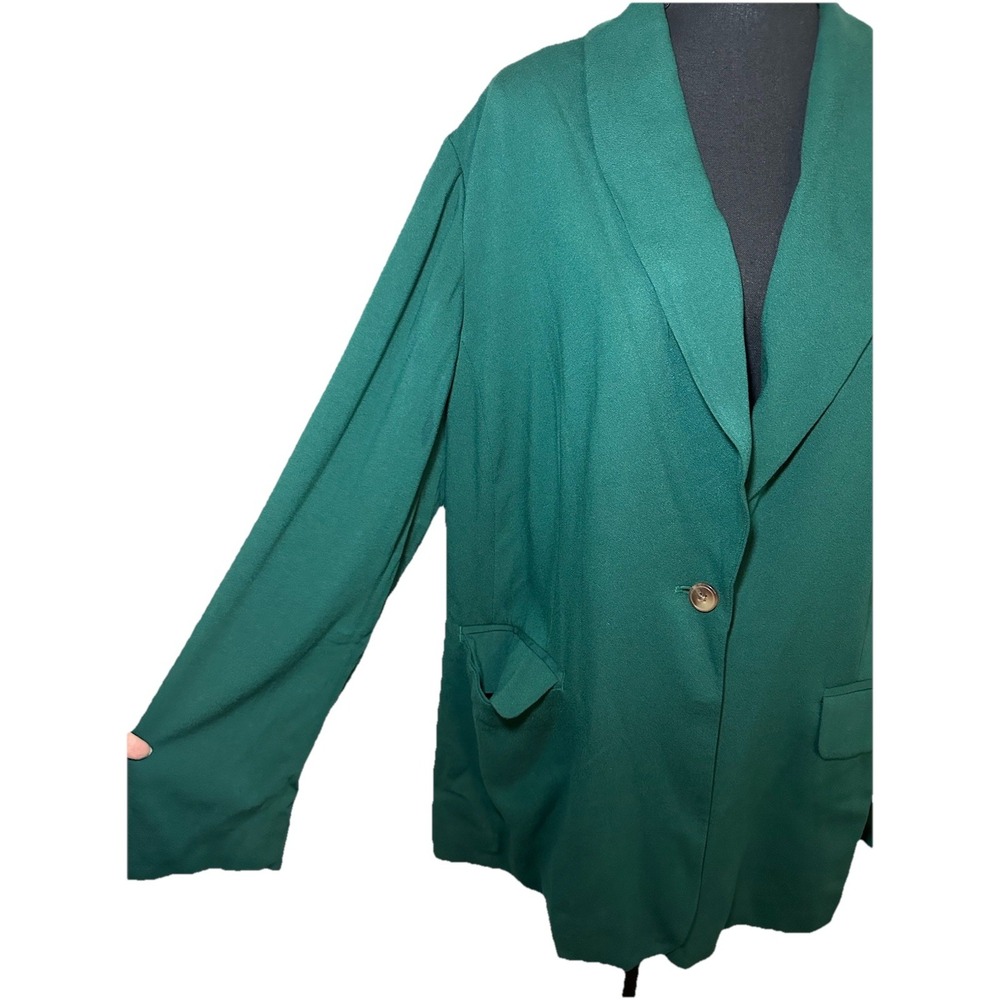 J Jill Blazer Lined Jacket Hunter Green Boxwood Pockets Women's SIZE XL - Picture 7 of 15